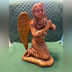 Vintage Handpainted Ceramic Kneeling Angel